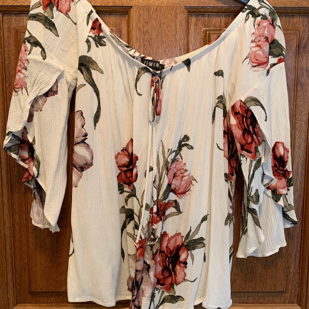 Flowing floral blouse